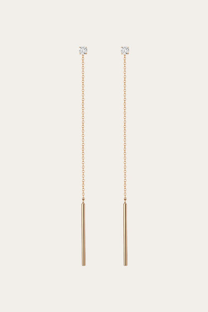 Women’s Lab Grown Diamond Lariat Earrings | Aurate x The Frye Company 14k Yellow Gold - Frye