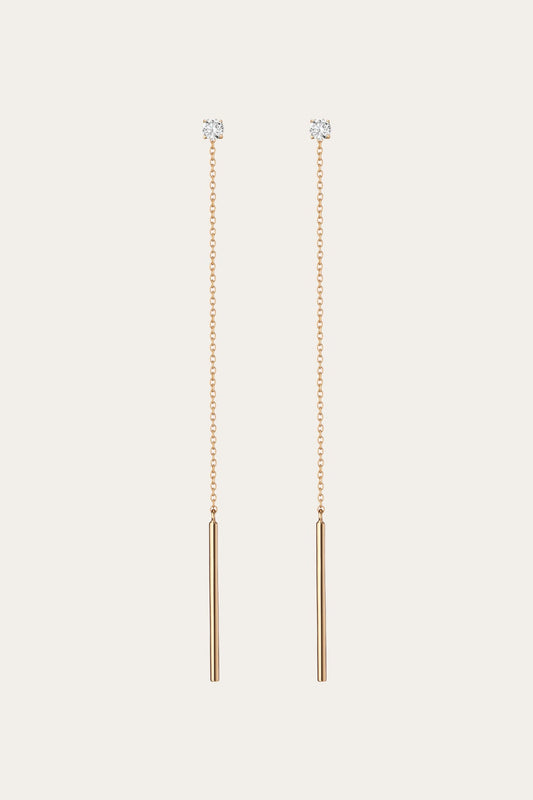Women’s Lab Grown Diamond Lariat Earrings | Aurate x The Frye Company 14k Yellow Gold - Frye