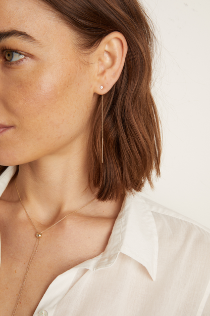 Women’s Lab Grown Diamond Lariat Earrings | Aurate x The Frye Company 14k Yellow Gold - Frye