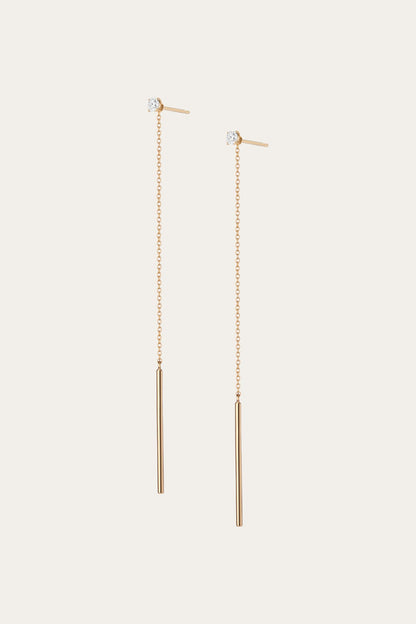 Women’s Lab Grown Diamond Lariat Earrings | Aurate x The Frye Company 14k Yellow Gold - Frye