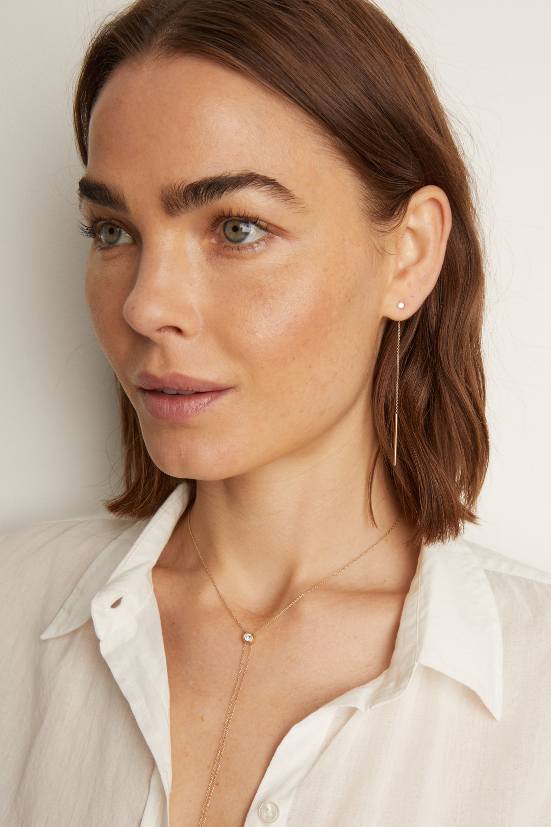 Women’s Lab Grown Diamond Lariat Earrings | Aurate x The Frye Company 14k Yellow Gold - Frye