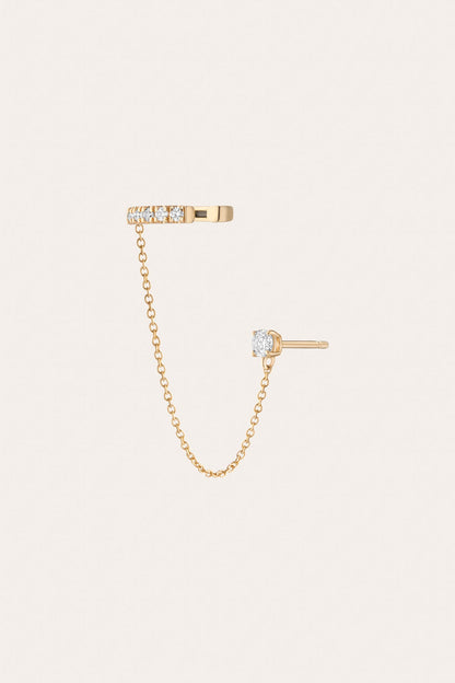 Women’s Lab Grown Diamond Stud and Ear Cuff | Aurate x The Frye Company 14k Yellow Gold - Frye