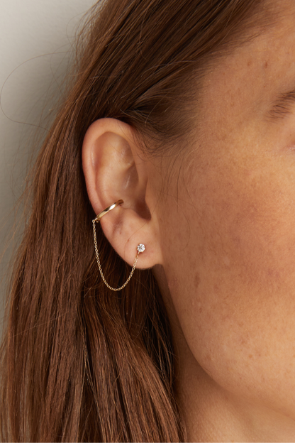 Women’s Lab Grown Diamond Stud and Ear Cuff | Aurate x The Frye Company 14k Yellow Gold - Frye