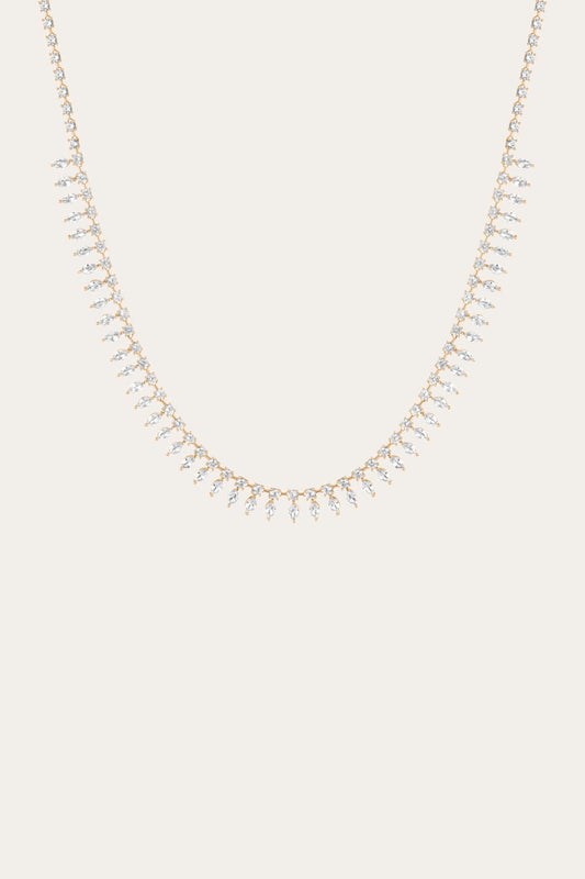 Women’s Marquise Fringe Necklace | Aurate x The Frye Company Yellow Vermeil - Frye