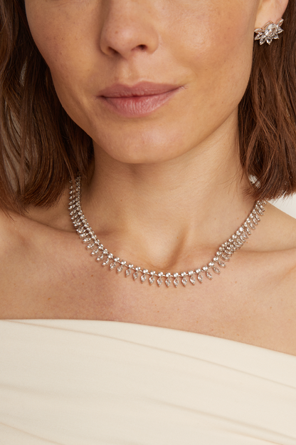 Women’s Marquise Fringe Necklace | Aurate x The Frye Company Sterling Silver - Frye