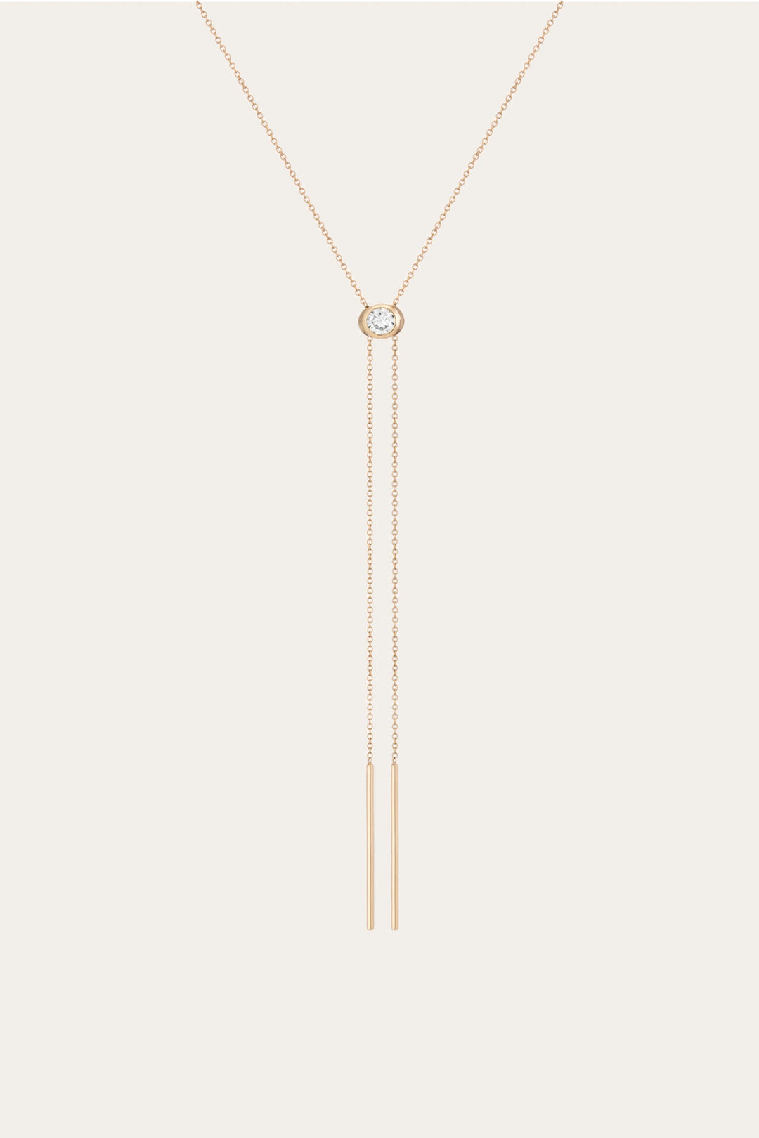 Women’s Lab Grown White Sapphire Bolo Necklace | Aurate x The Frye Company Yellow Vermeil - Frye