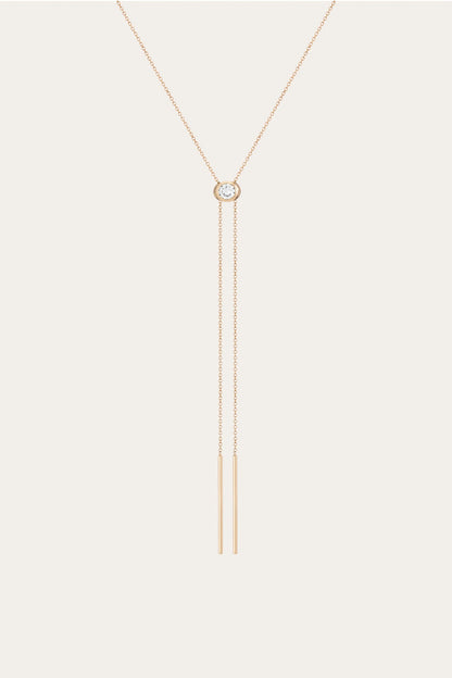 Women’s Lab Grown White Sapphire Bolo Necklace | Aurate x The Frye Company Yellow Vermeil - Frye