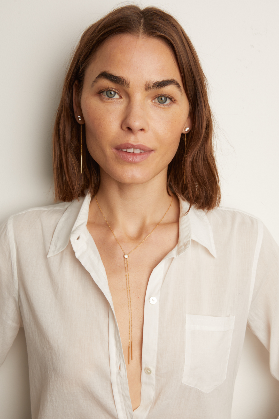 Women’s Lab Grown White Sapphire Bolo Necklace | Aurate x The Frye Company Yellow Vermeil - Frye