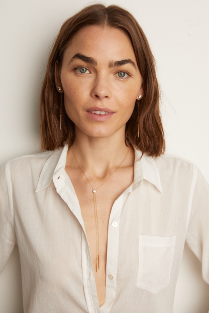Women’s Lab Grown White Sapphire Bolo Necklace | Aurate x The Frye Company Yellow Vermeil - Frye