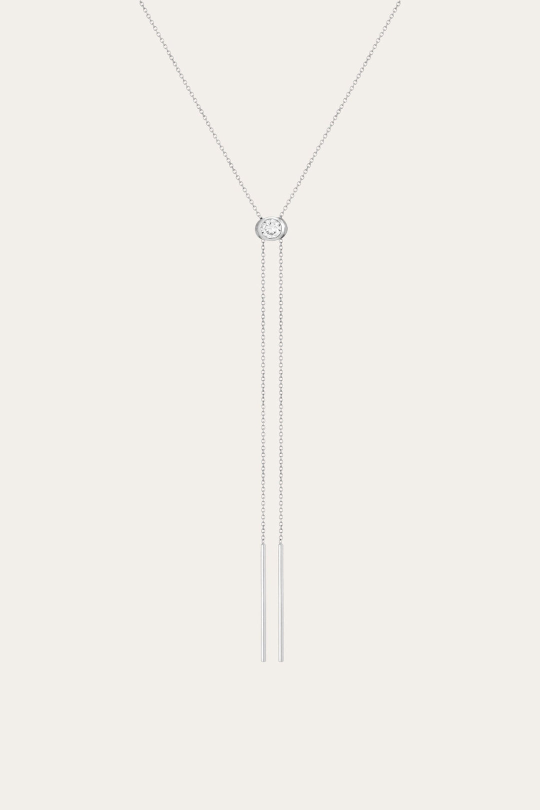 Women’s Lab Grown White Sapphire Bolo Necklace | Aurate x The Frye Company Sterling Silver - Frye
