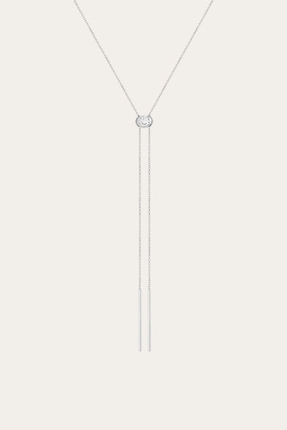 Women’s Lab Grown White Sapphire Bolo Necklace | Aurate x The Frye Company Sterling Silver - Frye
