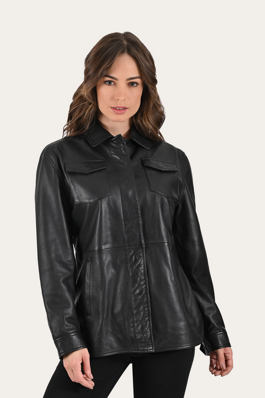 Black Bailor Shirt Jacket Black - Frye