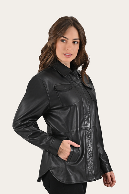 Black Bailor Shirt Jacket Black - Frye