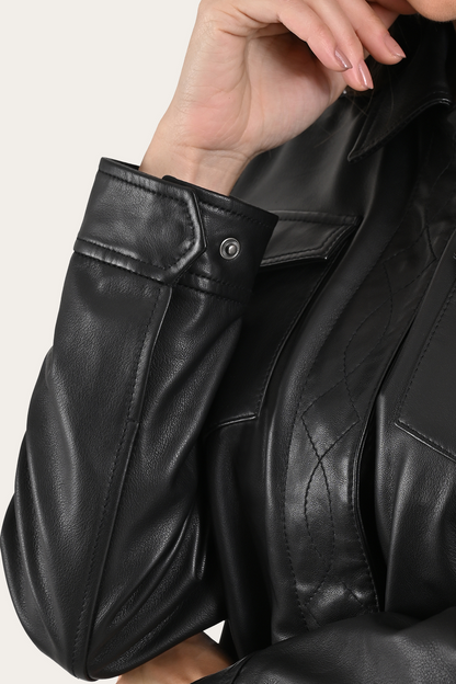 Black Bailor Shirt Jacket Black - Frye