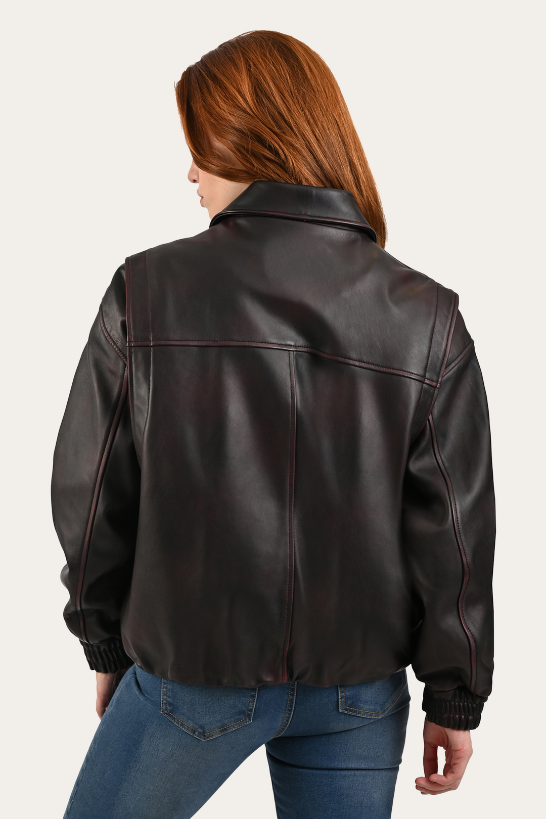 Black Cherry Harper Oversized Bomber Black Cherry - Frye