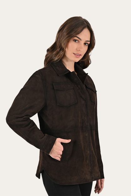 Dark Brown Avett Overshirt Jacket Dark Brown - Frye