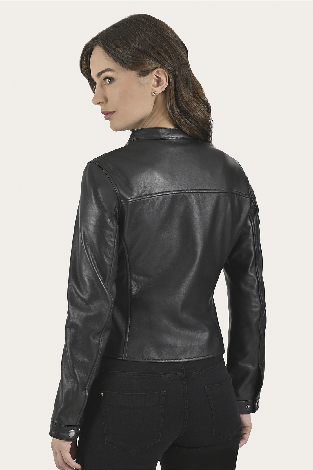 Women’s Black Heathe Leather Racer Jacket Black - Frye