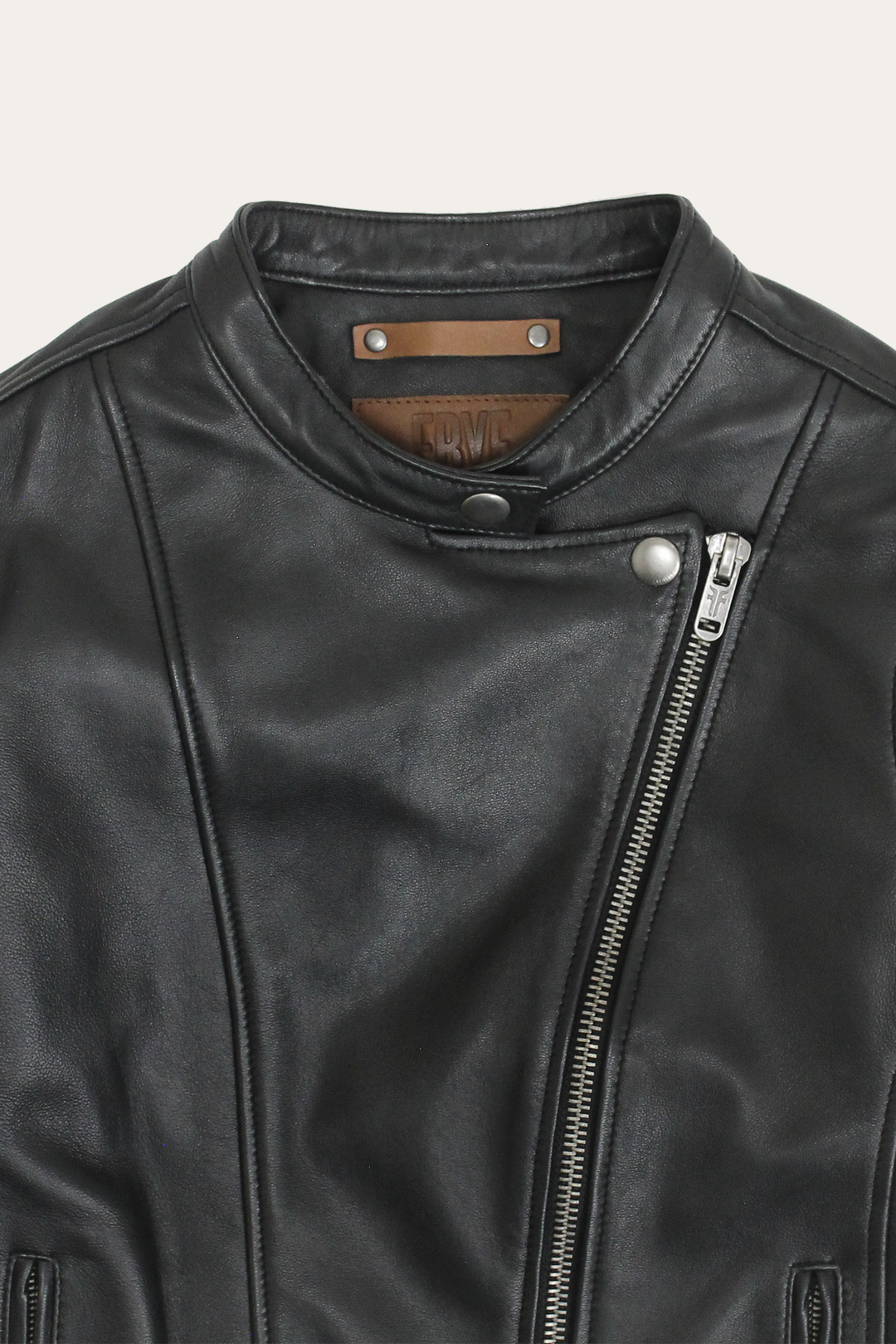 Women’s Black Heathe Leather Racer Jacket Black - Frye