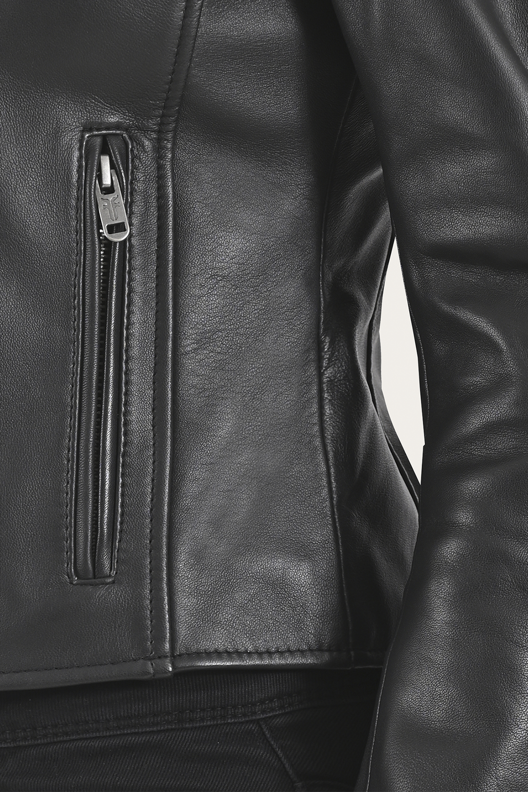 Women’s Black Heathe Leather Racer Jacket Black - Frye