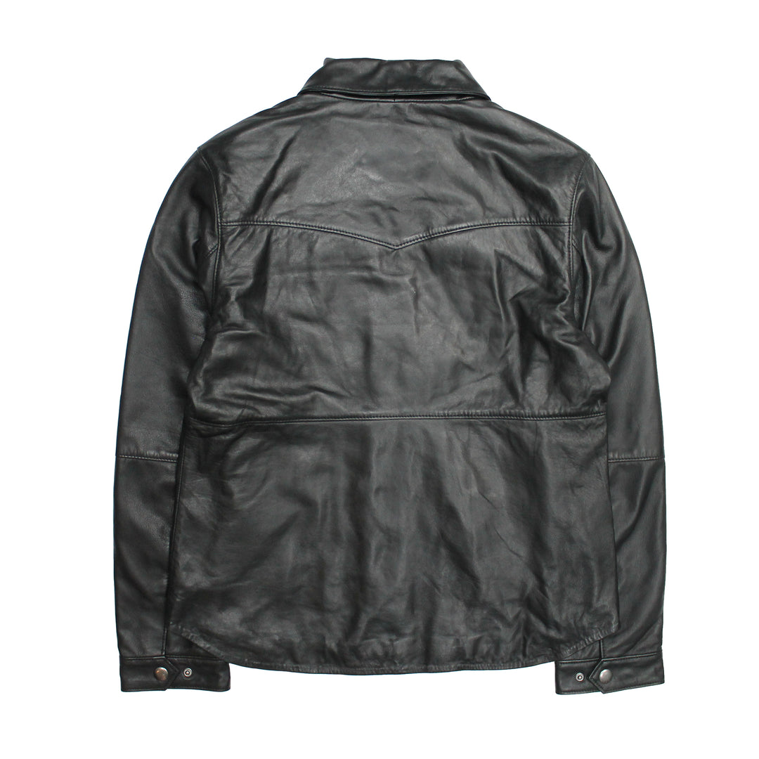 Women’s Black Obadiah Leather Shacket Black - Frye