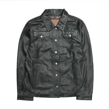 Women’s Black Obadiah Leather Shacket Black - Frye