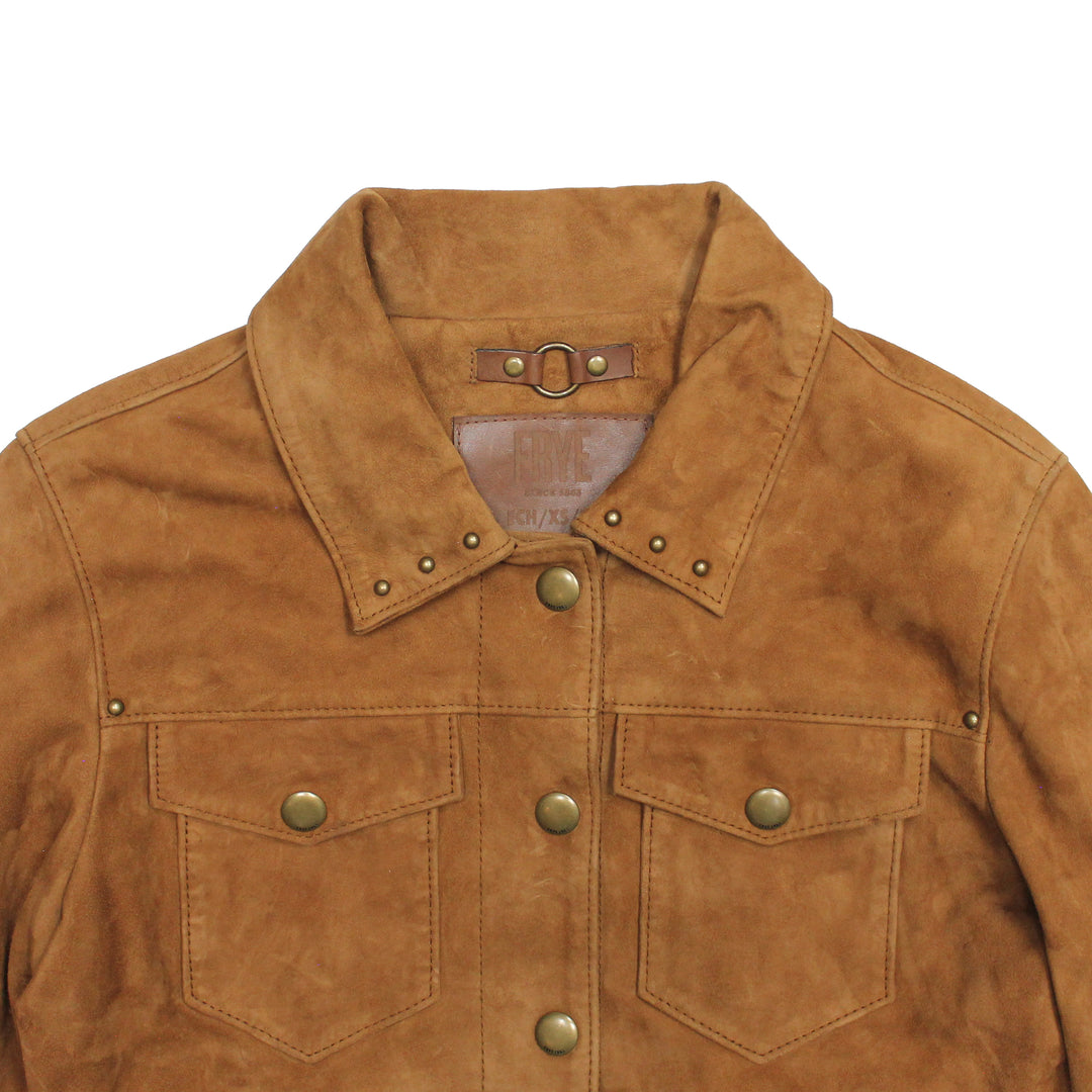 Women’s Medium Brown Nash Fringed Suede Trucker Jacket Medium Brown - Frye