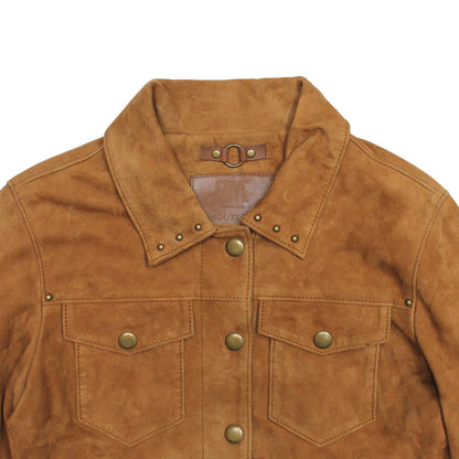 Women’s Medium Brown Nash Fringed Suede Trucker Jacket Medium Brown - Frye