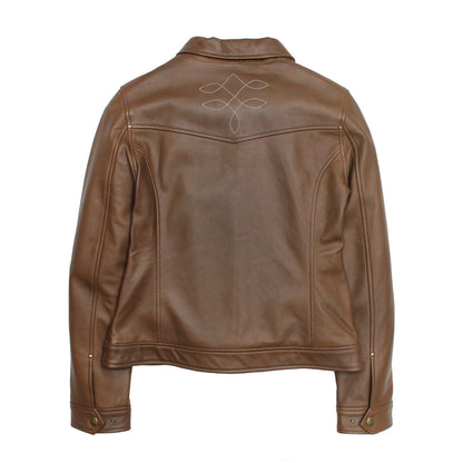 Women’s Medium Brown Callum Trucker Leather Jacket Medium Brown - Frye