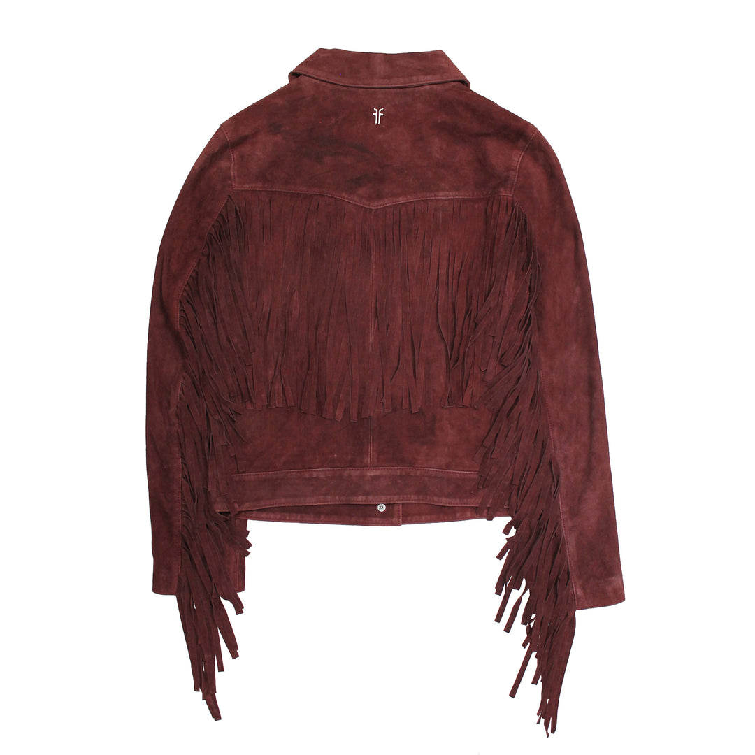 Women’s Oxblood Nash Trucker Suede Jacket Oxblood - Frye