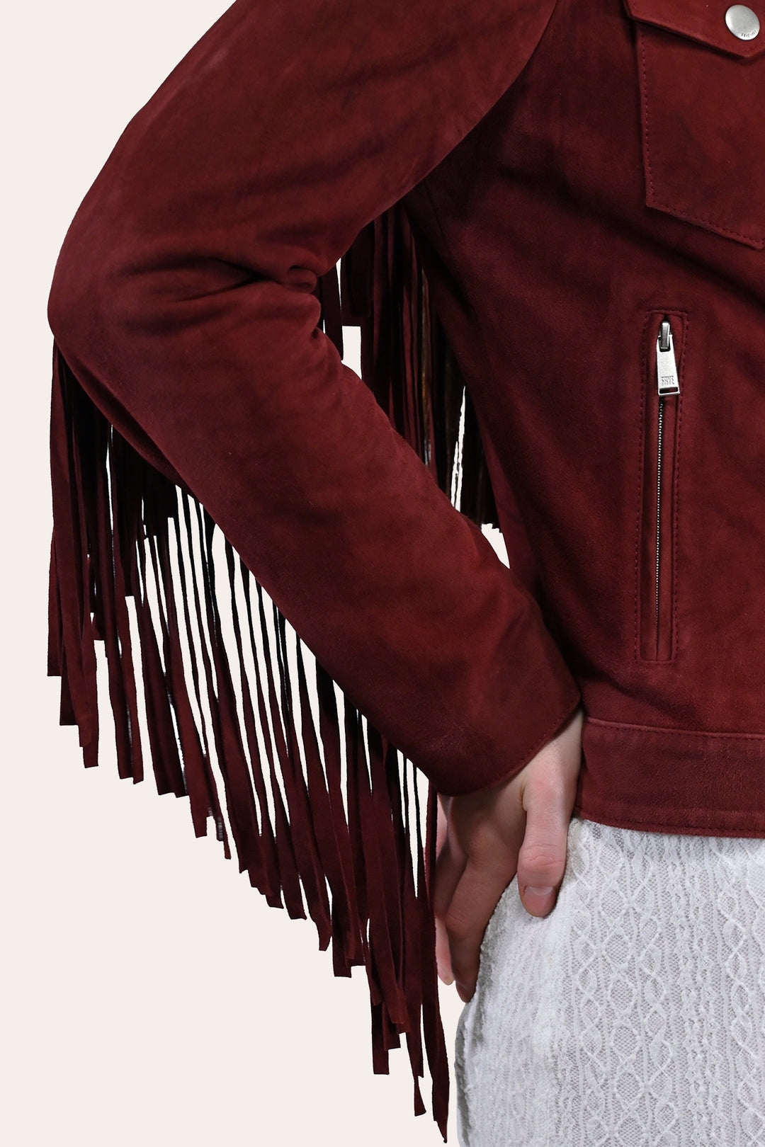 Women’s Oxblood Nash Trucker Suede Jacket Oxblood - Frye