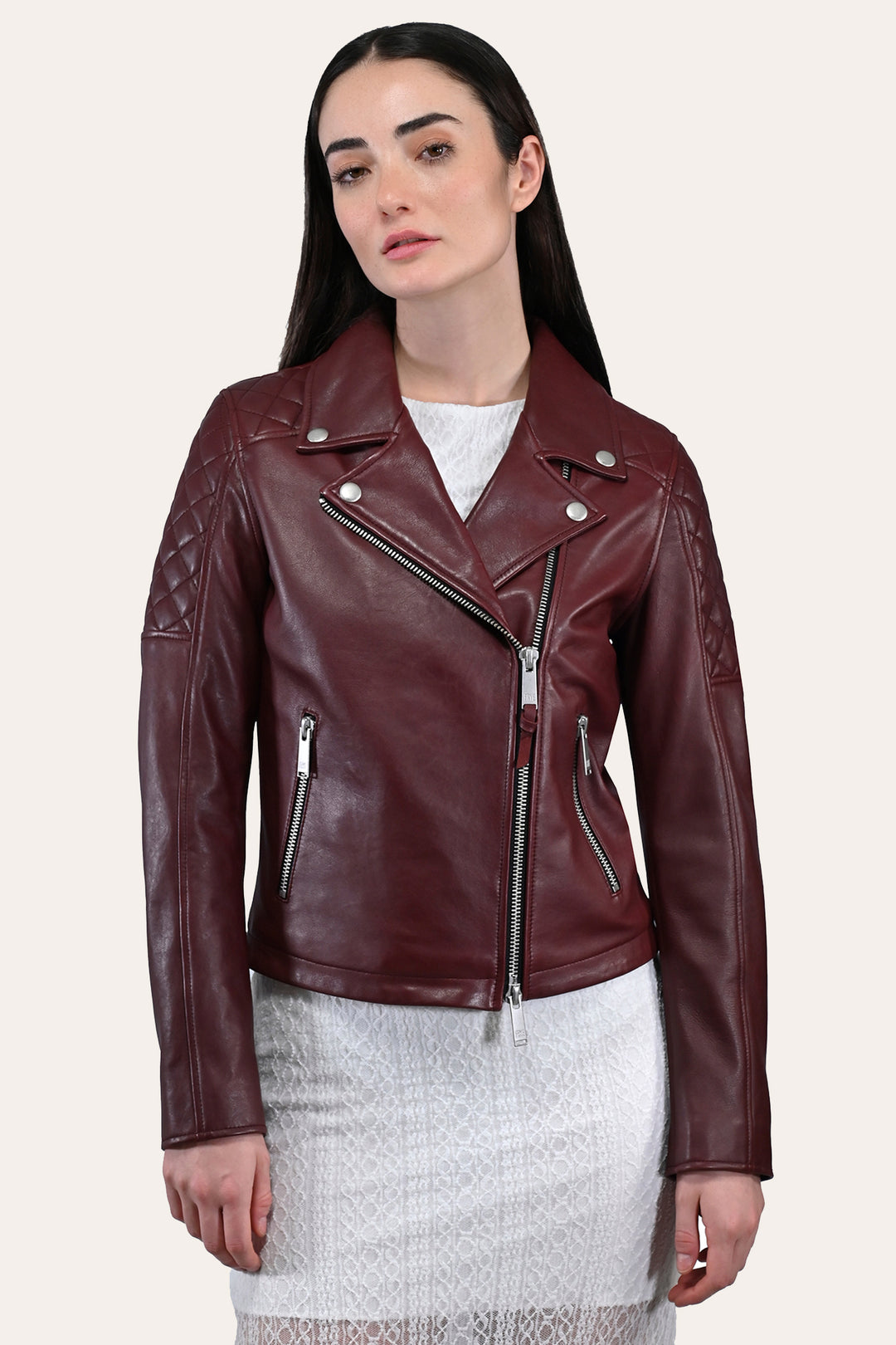 Women’s Oxblood Oklahoma Nappa Leather Biker Jacket Oxblood - Frye