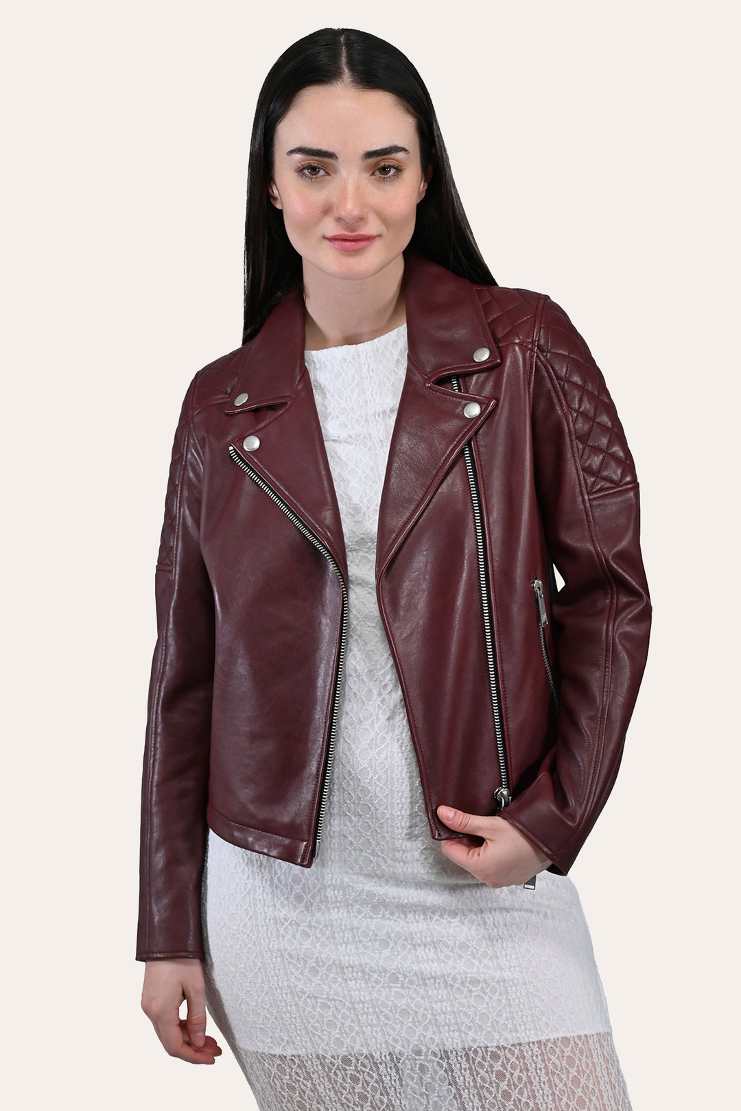 Women’s Oxblood Oklahoma Nappa Leather Biker Jacket Oxblood - Frye