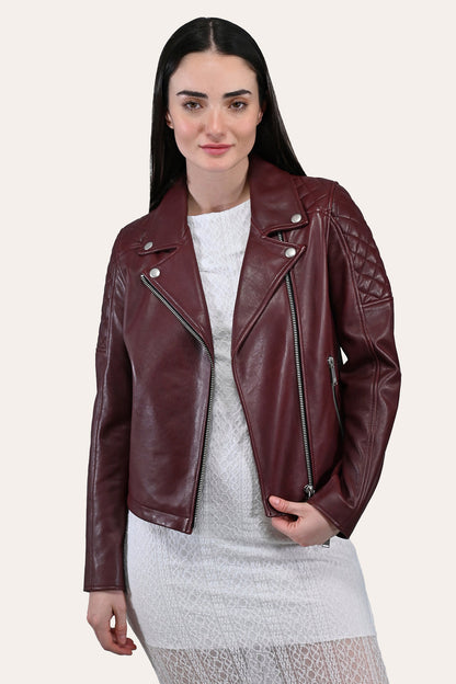 Women’s Oxblood Oklahoma Nappa Leather Biker Jacket Oxblood - Frye