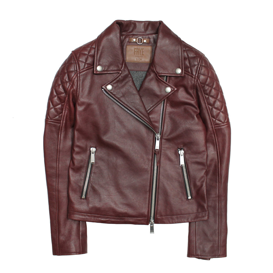 Women’s Oxblood Oklahoma Nappa Leather Biker Jacket Oxblood - Frye
