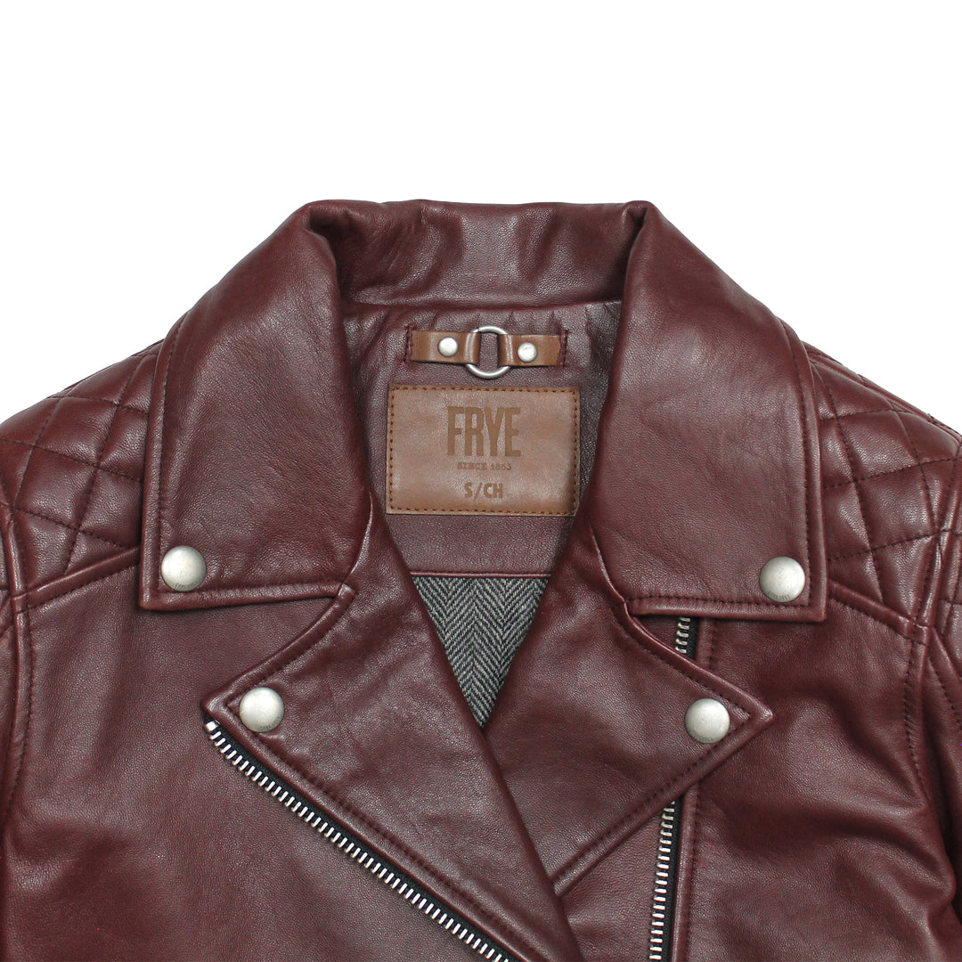 Women’s Oxblood Oklahoma Nappa Leather Biker Jacket Oxblood - Frye