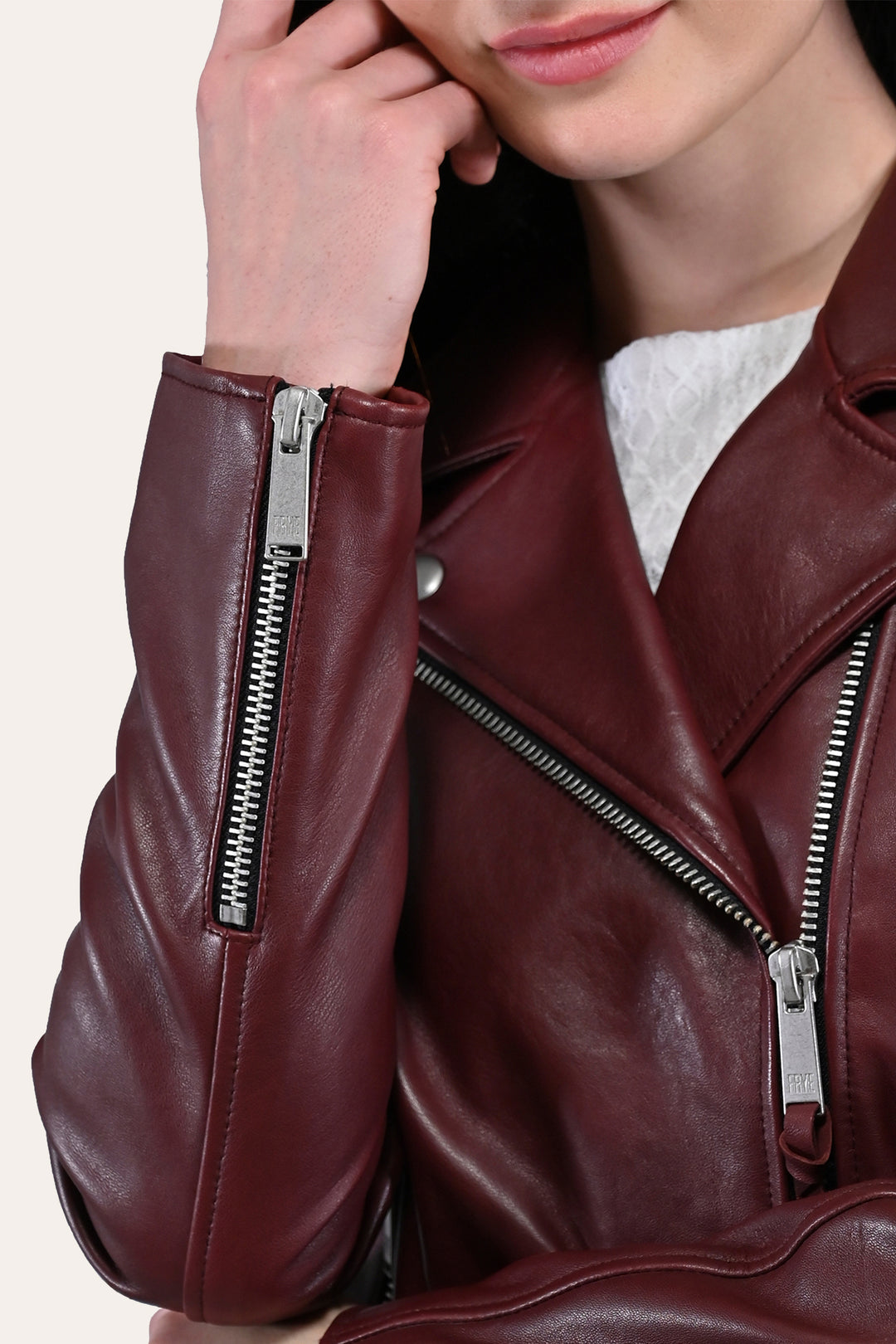 Women’s Oxblood Oklahoma Nappa Leather Biker Jacket Oxblood - Frye