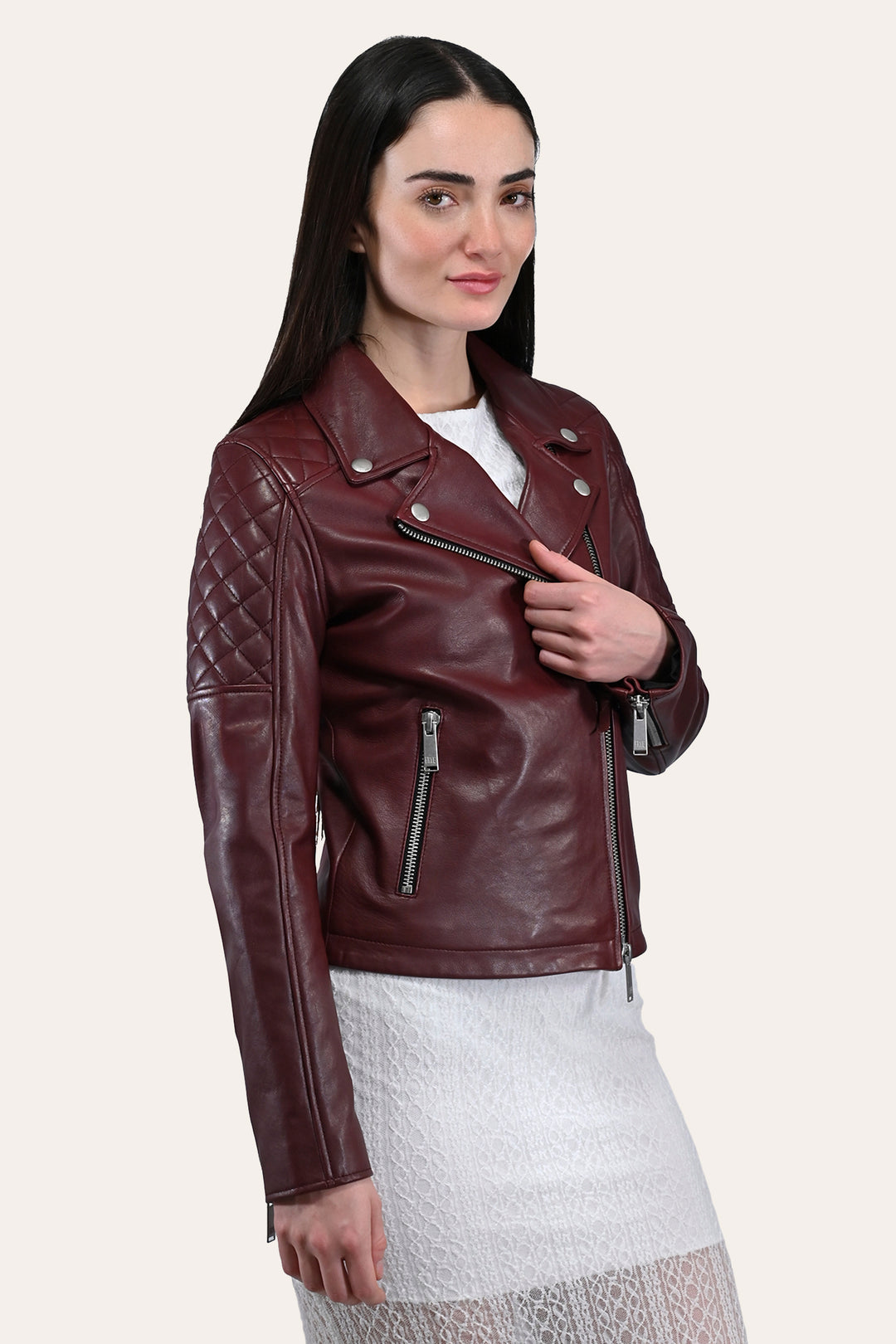 Women’s Oxblood Oklahoma Nappa Leather Biker Jacket Oxblood - Frye