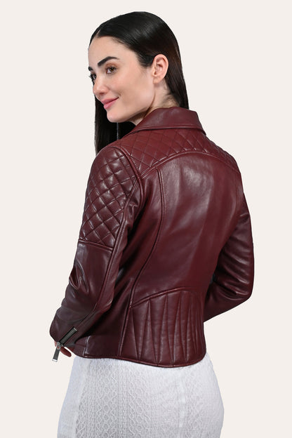 Women’s Oxblood Oklahoma Nappa Leather Biker Jacket Oxblood - Frye