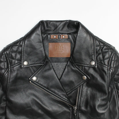 Women’s Black Oklahoma Biker Leather Jacket Black - Frye