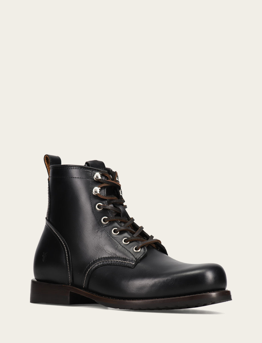 Men's Black Hudson Workboot Plain Toe Black - Frye