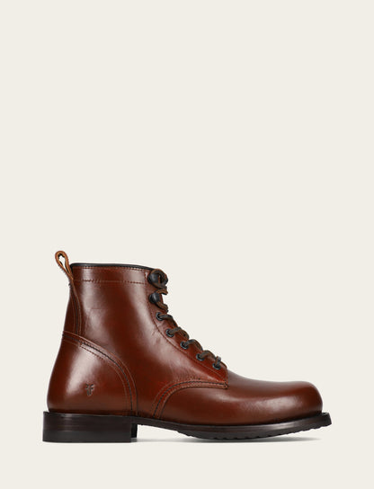 Men's Mahogany Hudson Workboot Plain Toe Mahogany - Frye
