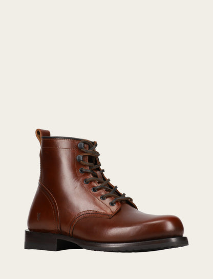 Men's Mahogany Hudson Workboot Plain Toe Mahogany - Frye