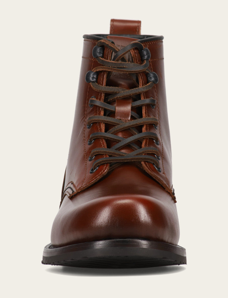 Men's Mahogany Hudson Workboot Plain Toe Mahogany - Frye