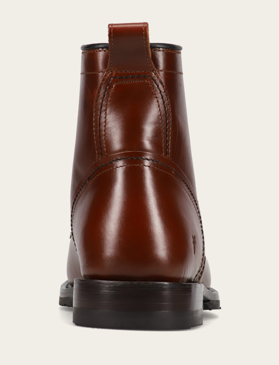 Men's Mahogany Hudson Workboot Plain Toe Mahogany - Frye
