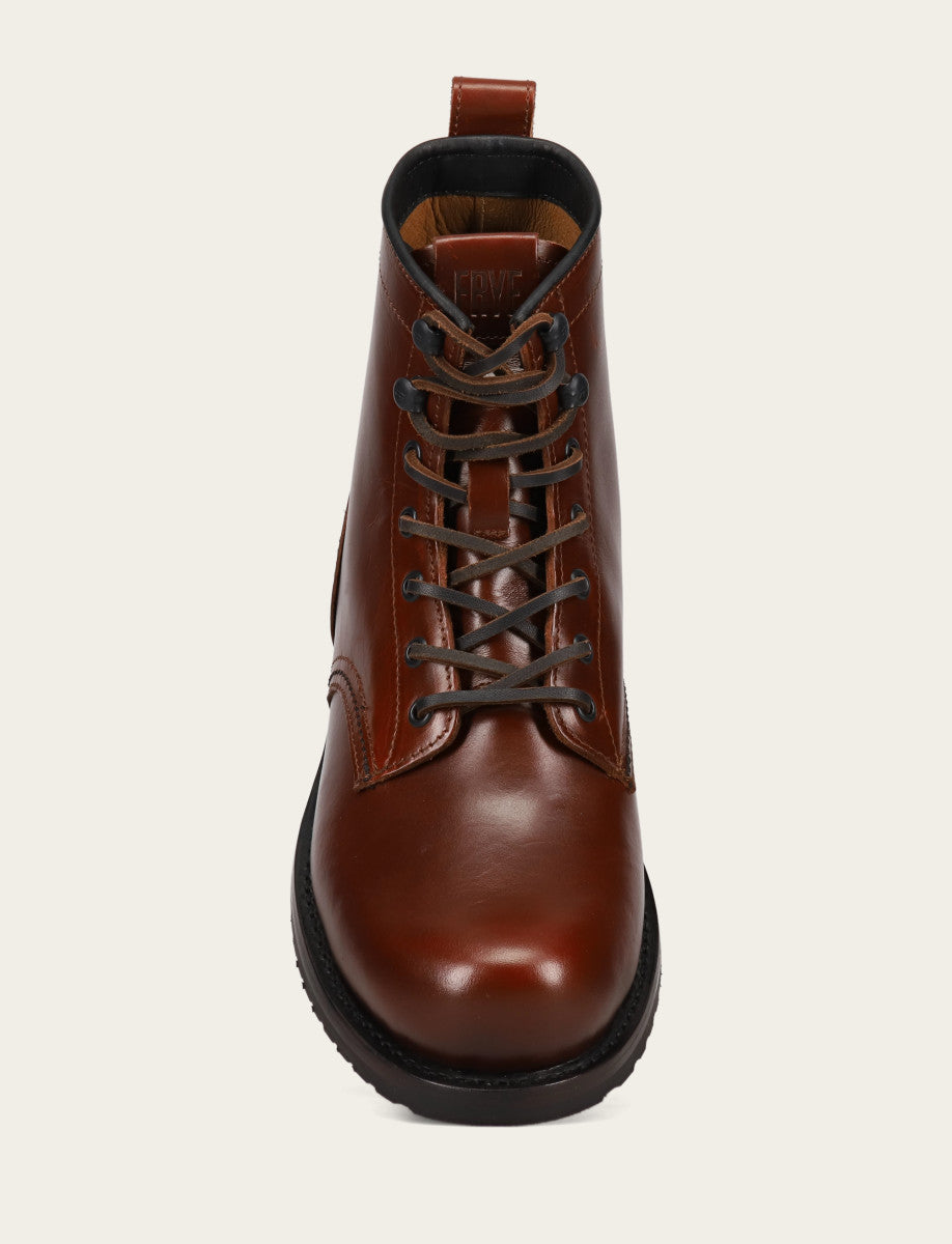 Men's Mahogany Hudson Workboot Plain Toe Mahogany - Frye
