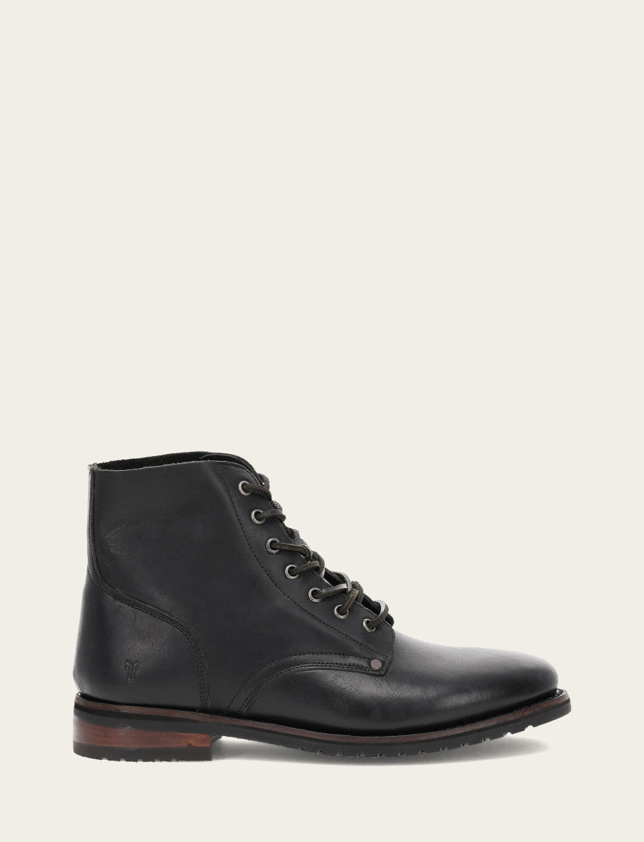 Men's Black Barrett Lace Up Boots Black - Frye