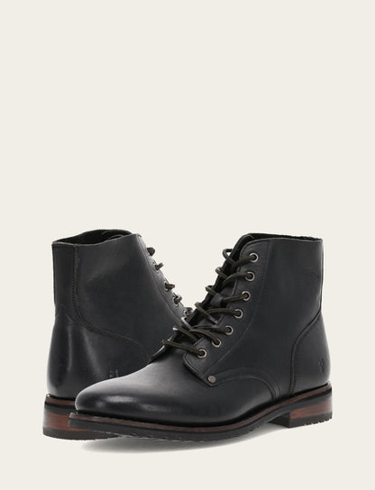 Men's Black Barrett Lace Up Boots Black - Frye