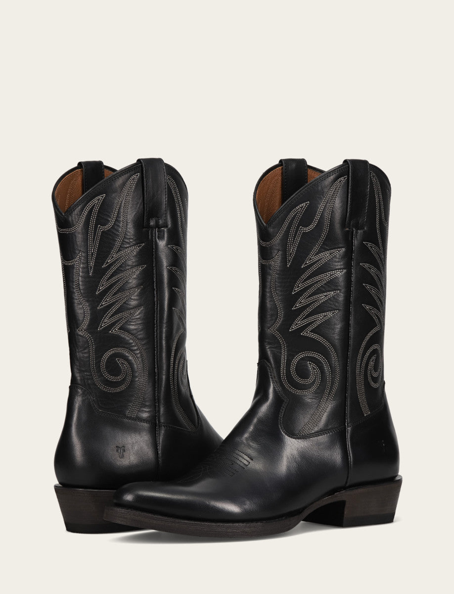 Men's Black Grady Vintage Stitch Western Boots Black - Frye