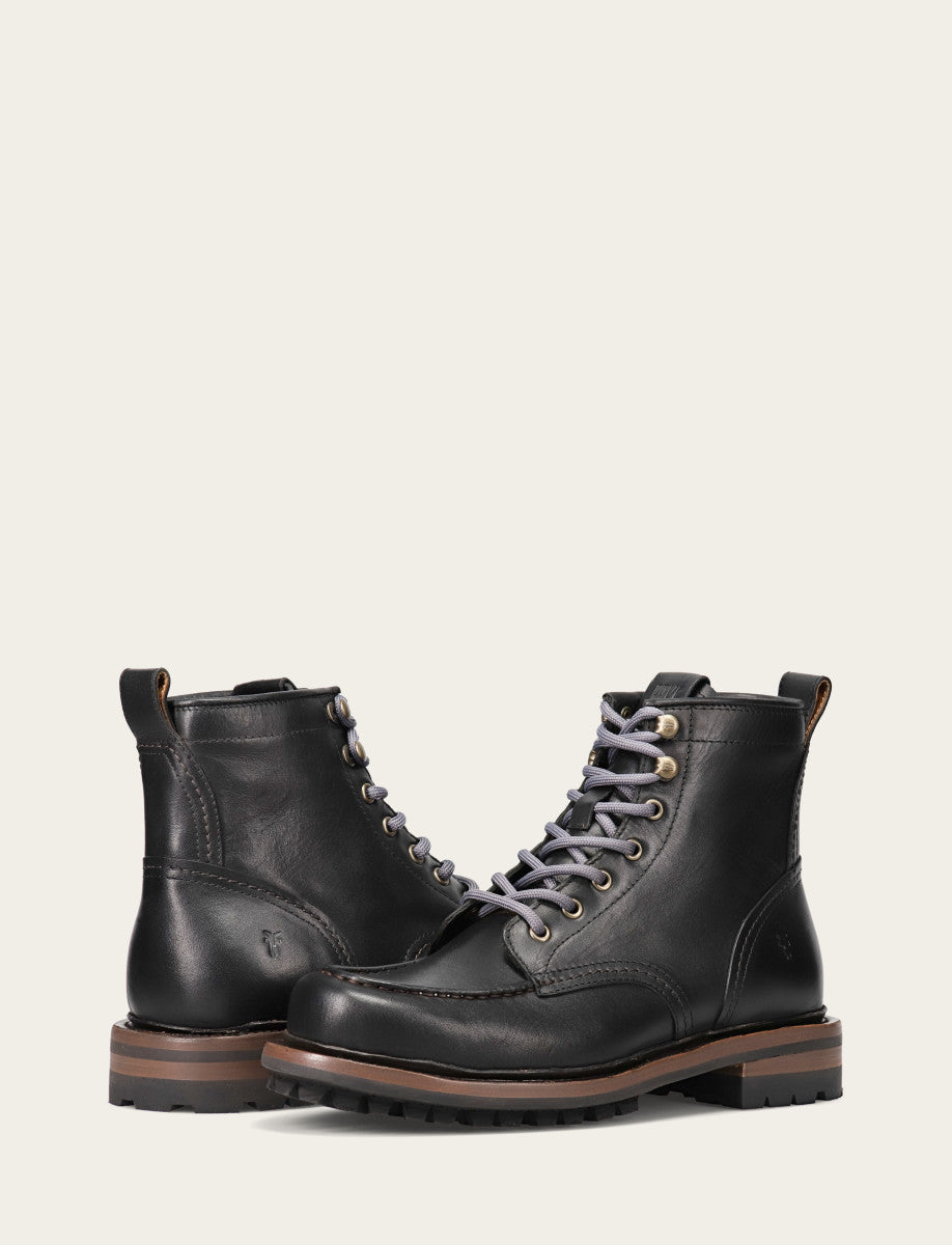 Men's Black Hudson Workboot Lug Black - Frye