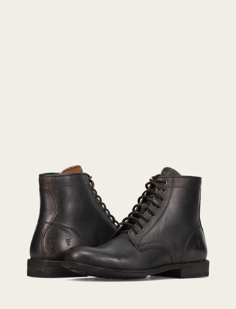 Men's Antiqued Black Tyler Flex Lace Up Boots Antiqued Black - Frye
